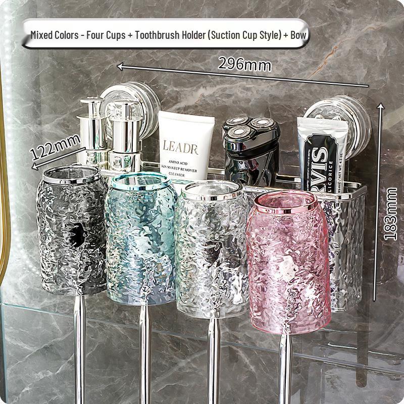 Настінний тримач для зубних щіток і зубної пасти з присоскою та склянкою для полоскання - Без свердління для сімейних ванних кімнат.
Настінний тримач для зубних щіток і зубної пасти з присоскою та склянкою для полоскання - Без свердління для сімейних ванних кімнат.