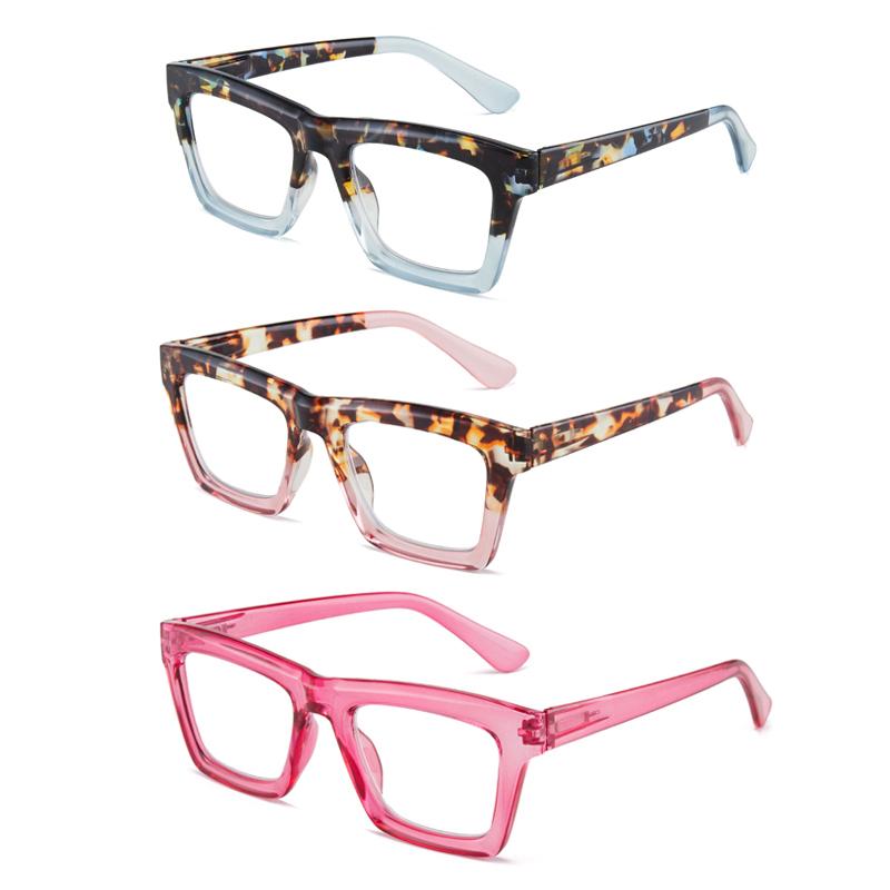 Three pairs of stylish and comfortable large-framed reading glasses, blue light protection, suitable for both men and women +200
Three pairs of stylish and comfortable large-framed reading glasses, blue light protection, suitable for both men and women +200