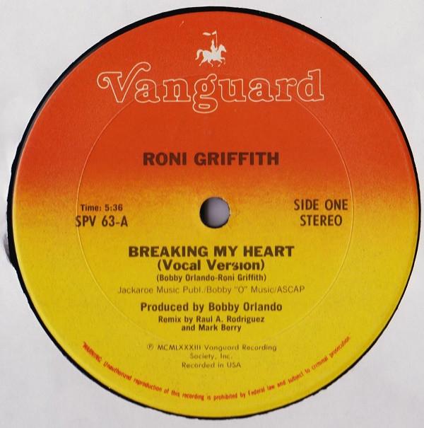 12inch Record RONI GRIFFITH Breaking My Heart SPV63 VANGUARD 1983 US Dance Electronica Used
12inch Record RONI GRIFFITH Breaking My Heart SPV63 VANGUARD 1983 US Dance Electronica Used