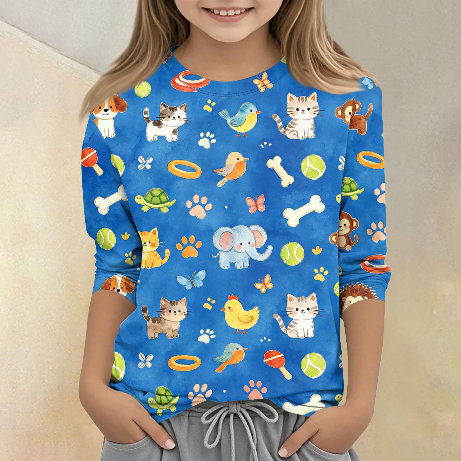 Kids Animal Print Crew Neck Three Quarter Sleeve Casual T Shirt Soft Fabric Comfortable Fit Lightweight Design 140 синий
Kids Animal Print Crew Neck Three Quarter Sleeve Casual T Shirt Soft Fabric Comfortable Fit Lightweight Design 140 синий