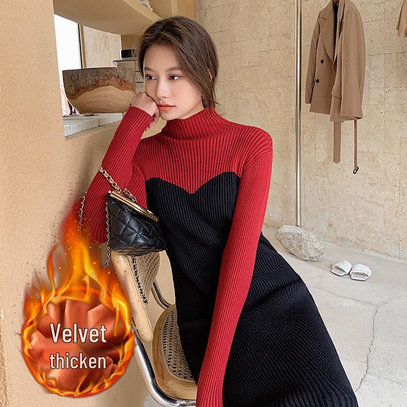 2023 Autumn/Winter Women s Color Block Knitted Dress: Fleece Lined, Long, Slimming & Flattering Base Layer M
2023 Autumn/Winter Women s Color Block Knitted Dress: Fleece Lined, Long, Slimming & Flattering Base Layer M