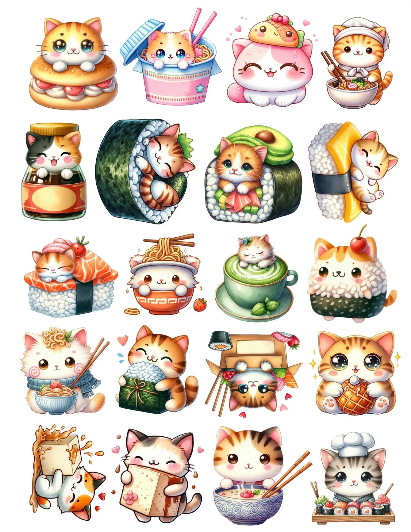 Stickers 20pcs Cute Kawaii Sushi Cat Cartoon DIY Stationery Decorative,for Phone Cases, Luggage, Guitar, Sports Water Cups білий
Stickers 20pcs Cute Kawaii Sushi Cat Cartoon DIY Stationery Decorative,for Phone Cases, Luggage, Guitar, Sports Water Cups білий
