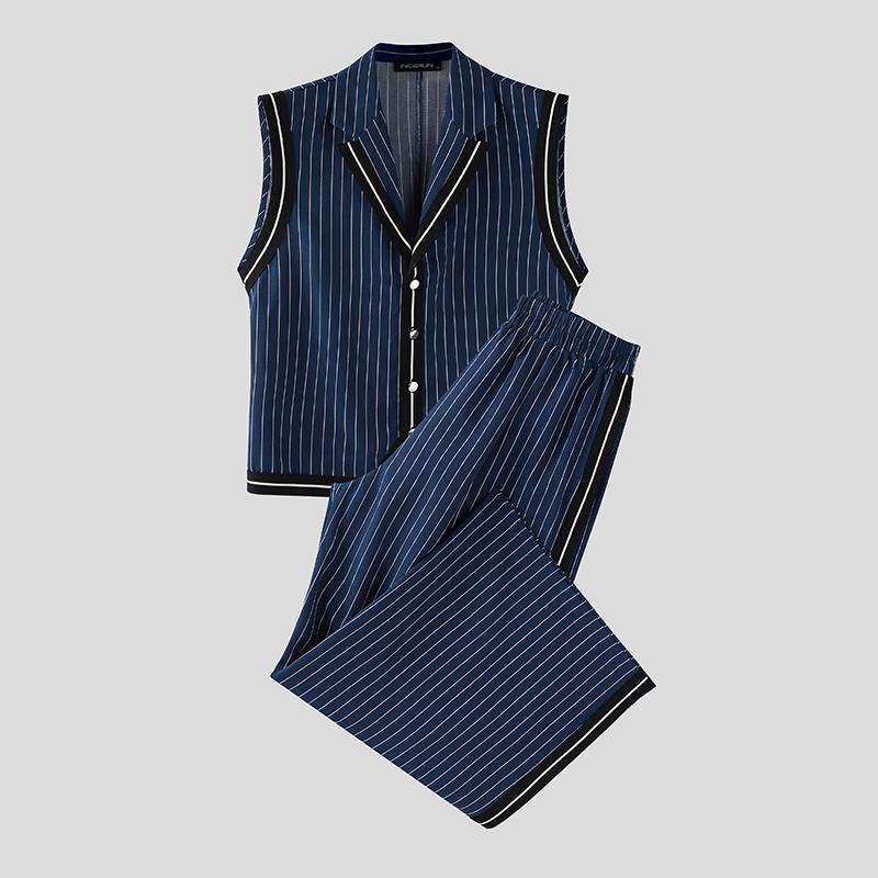 INCERUN Men Sleeveless Striped Stitching Waistcoat and Long Pants Outfits Sets XL
INCERUN Men Sleeveless Striped Stitching Waistcoat and Long Pants Outfits Sets XL