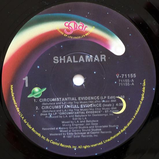 12inch Record SHALAMAR - Circumstantial Evidence V71155 SOLAR 1987 US Dance & Electronica Used
12inch Record SHALAMAR - Circumstantial Evidence V71155 SOLAR 1987 US Dance & Electronica Used