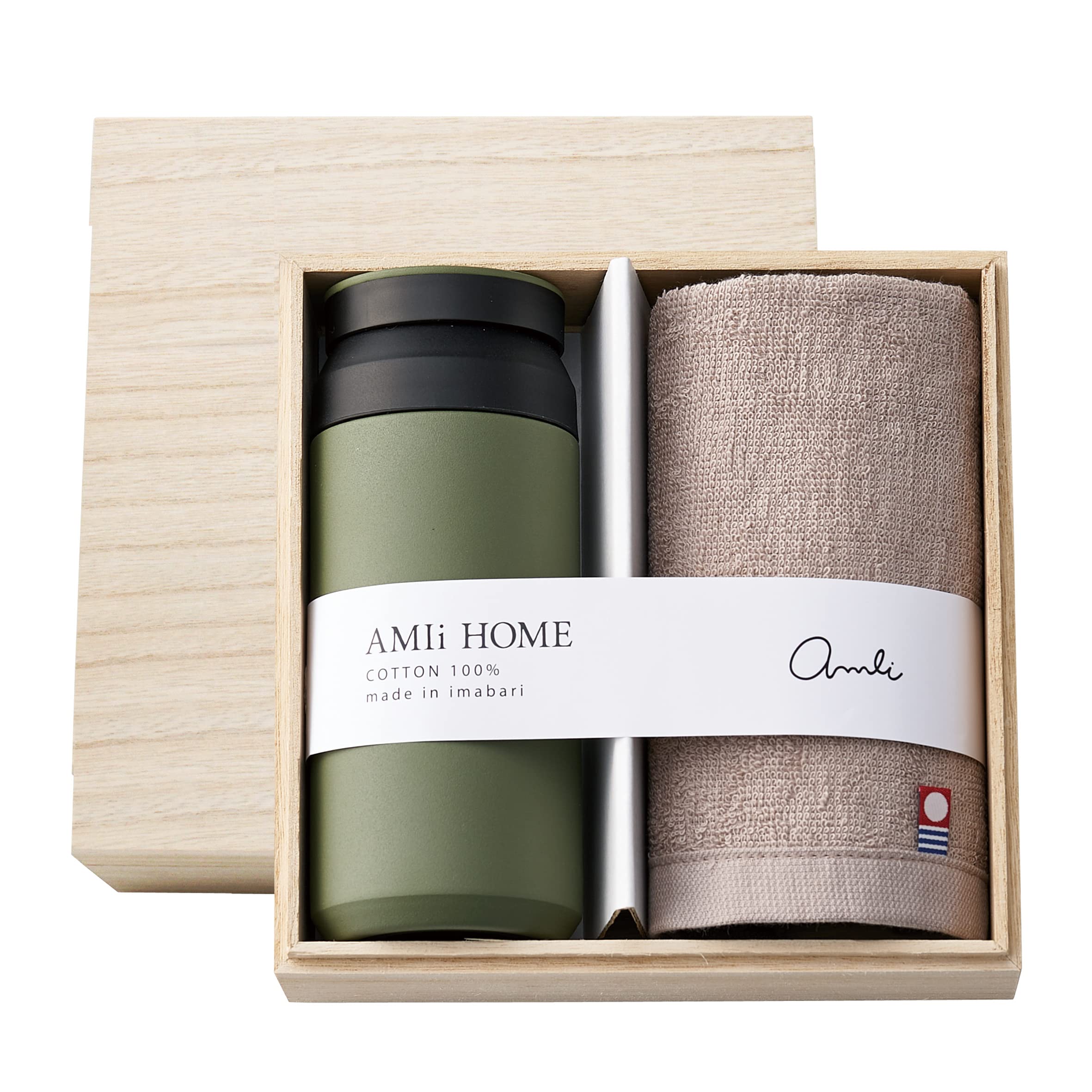 Dolce duo Water Bottle, Imabari Towel Set, 340ml Mug, Vacuum Insulated Stainless Steel Bottle with Double Wall, Olive, SB-1665
Dolce duo Water Bottle, Imabari Towel Set, 340ml Mug, Vacuum Insulated Stainless Steel Bottle with Double Wall, Olive, SB-1665