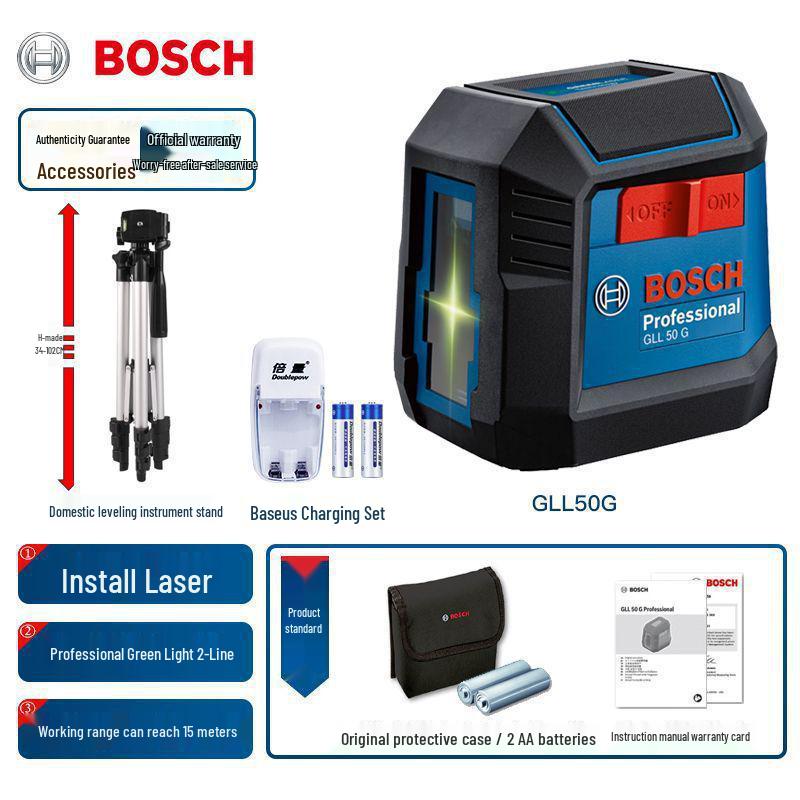Bosch GLL50G Professional Green Laser Level Projector
Bosch GLL50G Professional Green Laser Level Projector