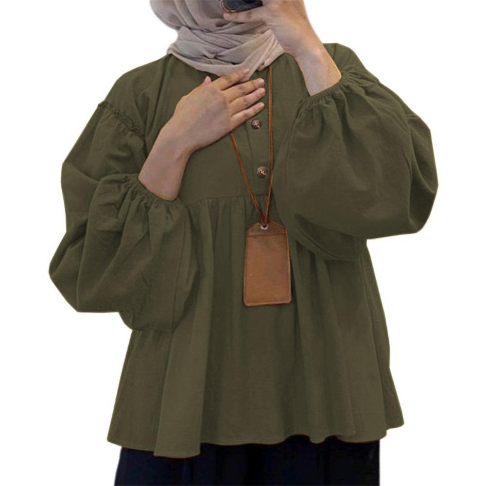 Мусульманская блузка с оборками, универсальные базовые рубашки, элегантные пуловеры большого размера, женские зелёный
Мусульманская блузка с оборками, универсальные базовые рубашки, элегантные пуловеры большого размера, женские зелёный