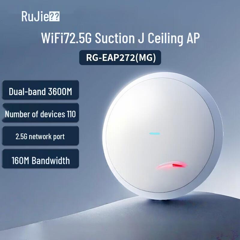 Ruijie WiFi7 2.5G 3600M Wireless AP System
Ruijie WiFi7 2.5G 3600M Wireless AP System
