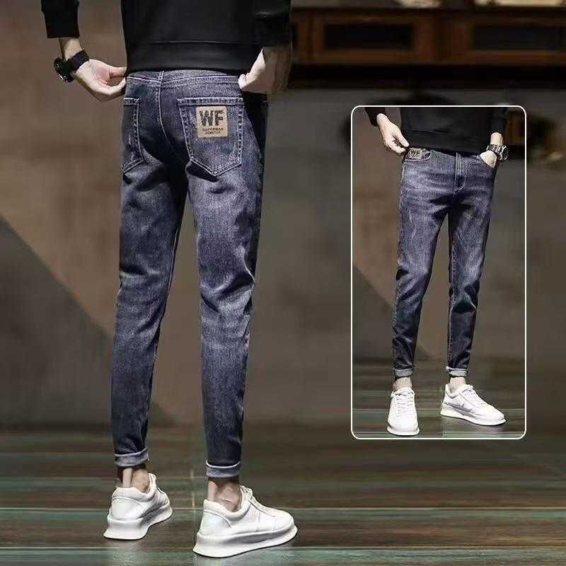 Мужские модные облегающие эластичные джинсы - модные повседневные брюки Nine-Point на весну/осень 35
Мужские модные облегающие эластичные джинсы - модные повседневные брюки Nine-Point на весну/осень 35