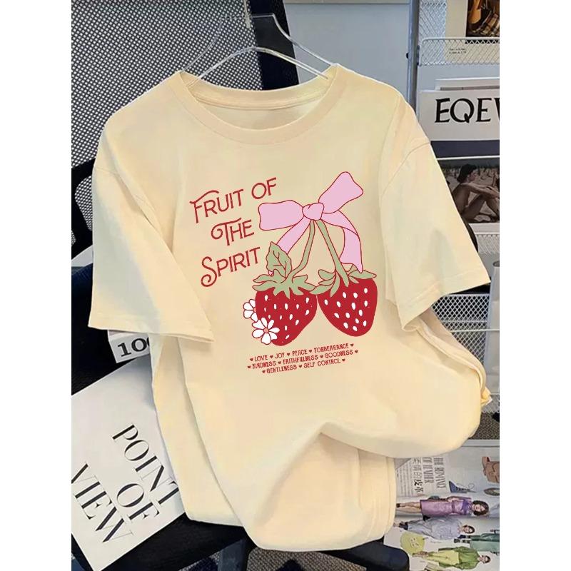 Summer T-Shirts Women Fruit of The Spirit Strawberry Print Tops O-Neck Soft Comfortable T Shirt Basic Woman Clothes Graphic Y2K XL хакі
Summer T-Shirts Women Fruit of The Spirit Strawberry Print Tops O-Neck Soft Comfortable T Shirt Basic Woman Clothes Graphic Y2K XL хакі