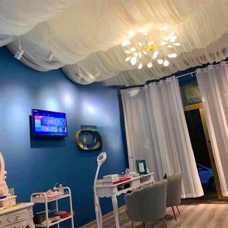 Decorative Ceiling Gauze Drapes for Dustproof Sunshade in Beauty Salons, Cafes, Homestays, Bedrooms, and Sunrooms
Decorative Ceiling Gauze Drapes for Dustproof Sunshade in Beauty Salons, Cafes, Homestays, Bedrooms, and Sunrooms