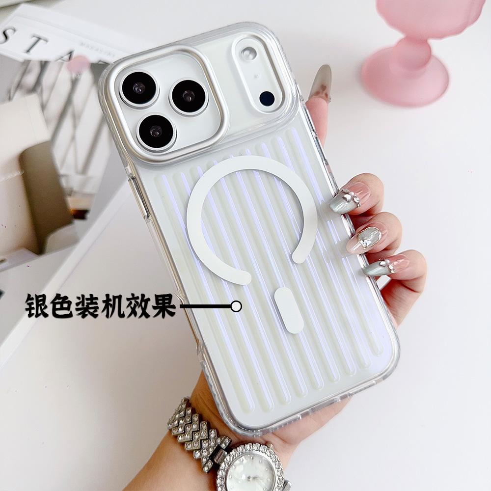 For iPhone 17 Air Pro Max Case Magsafe Clear Glary Luggage Style Textured Anti-Fall Edge Protection Hybrid Cover Shell Pc + tpu&iPhone17 Pro срібний
For iPhone 17 Air Pro Max Case Magsafe Clear Glary Luggage Style Textured Anti-Fall Edge Protection Hybrid Cover Shell Pc + tpu&iPhone17 Pro срібний