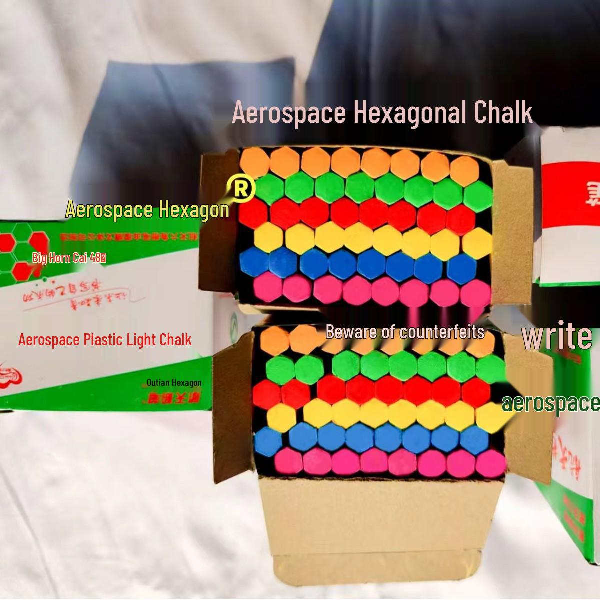 Aerospace Hex Chalk for Colored Blackboards 48 and 50 pieces per pack
Aerospace Hex Chalk for Colored Blackboards 48 and 50 pieces per pack