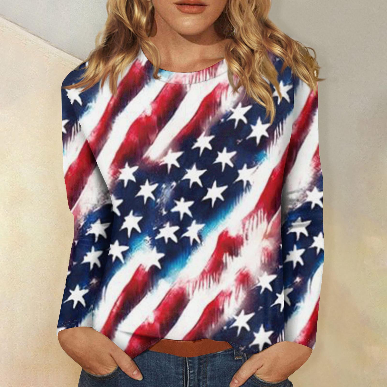 Ladies Independence Day printed casual and fashionable round neck long sleeved pullover top XL винний
Ladies Independence Day printed casual and fashionable round neck long sleeved pullover top XL винний