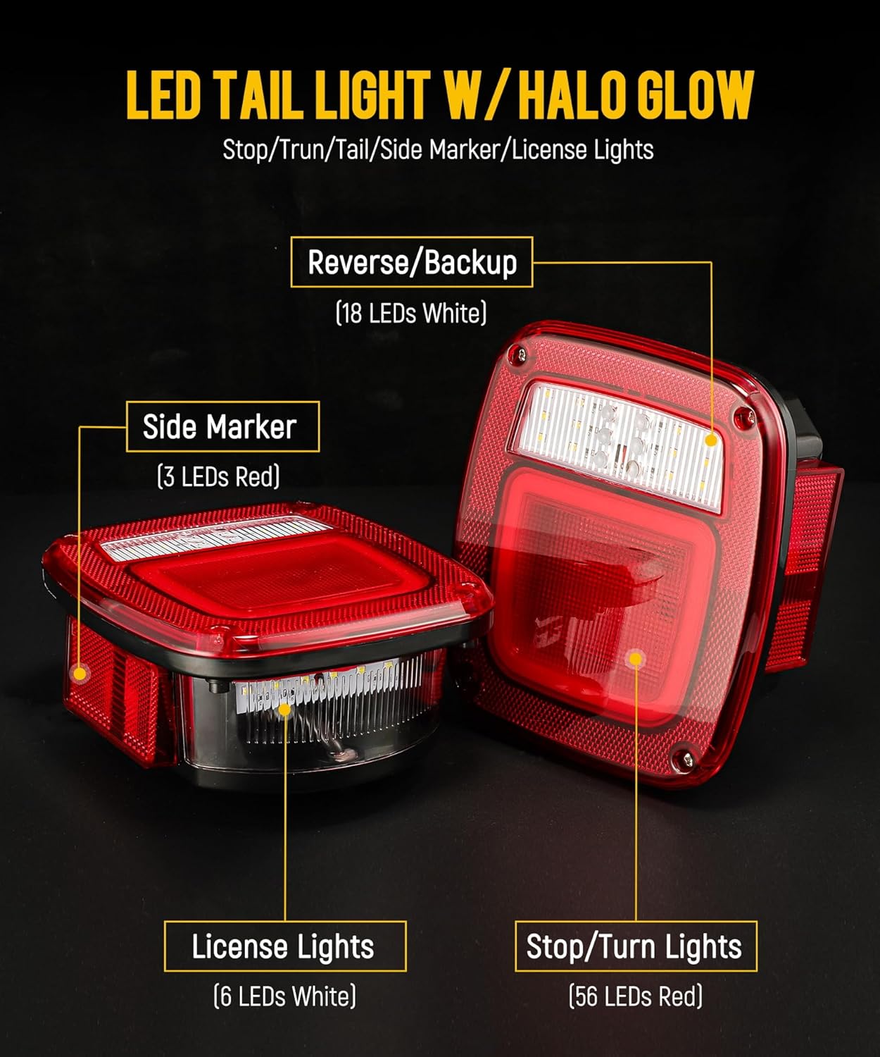 2Pcs LED Tail Lights Assembly Rear Stop Turn Tail for Wrangler TJ YJ CJ F-Series Universal Red червоний
2Pcs LED Tail Lights Assembly Rear Stop Turn Tail for Wrangler TJ YJ CJ F-Series Universal Red червоний