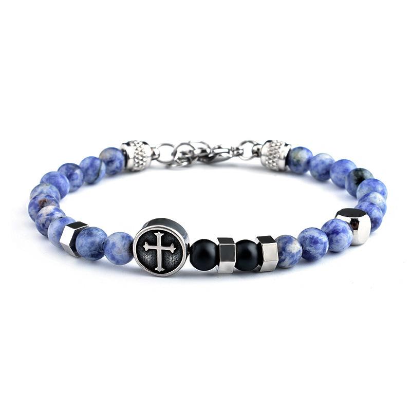 Retro Stainless Steel Cross Bracelet Man Non Fading And Hypoallergenic Natural Map Sodalite Stone Braslet Gift For Him Pulseras
Retro Stainless Steel Cross Bracelet Man Non Fading And Hypoallergenic Natural Map Sodalite Stone Braslet Gift For Him Pulseras