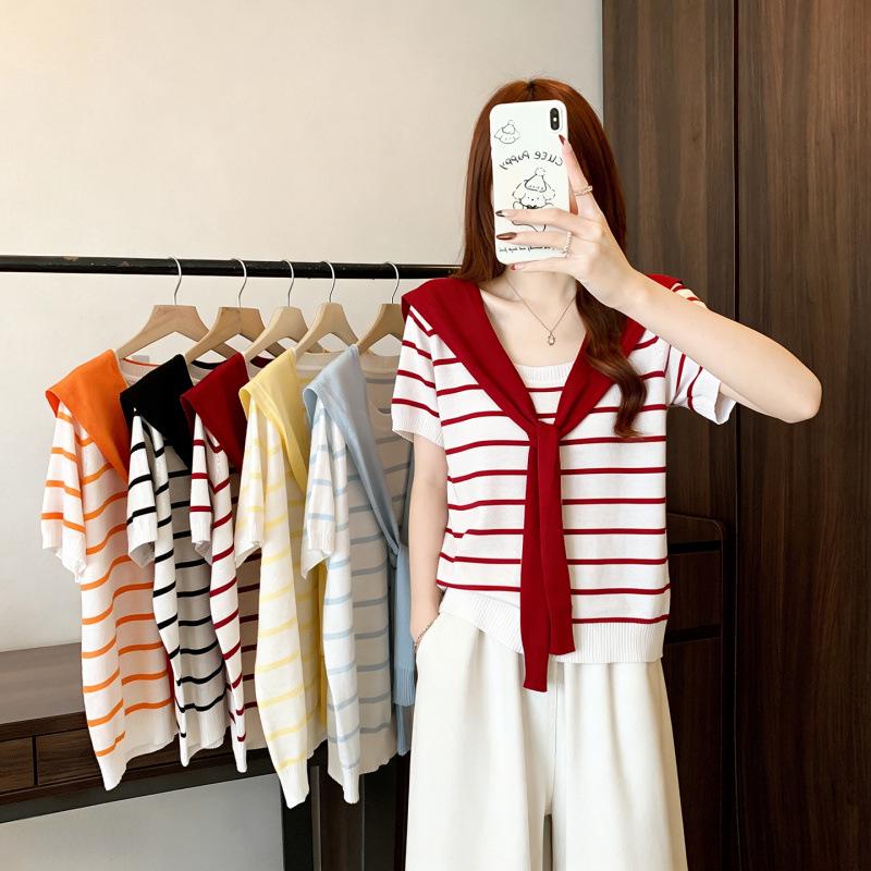 Plus Size Summer Slimming Shawl Two-Piece Set: Knit Short-Sleeve T-Shirt 2XL помаранчевий
Plus Size Summer Slimming Shawl Two-Piece Set: Knit Short-Sleeve T-Shirt 2XL помаранчевий