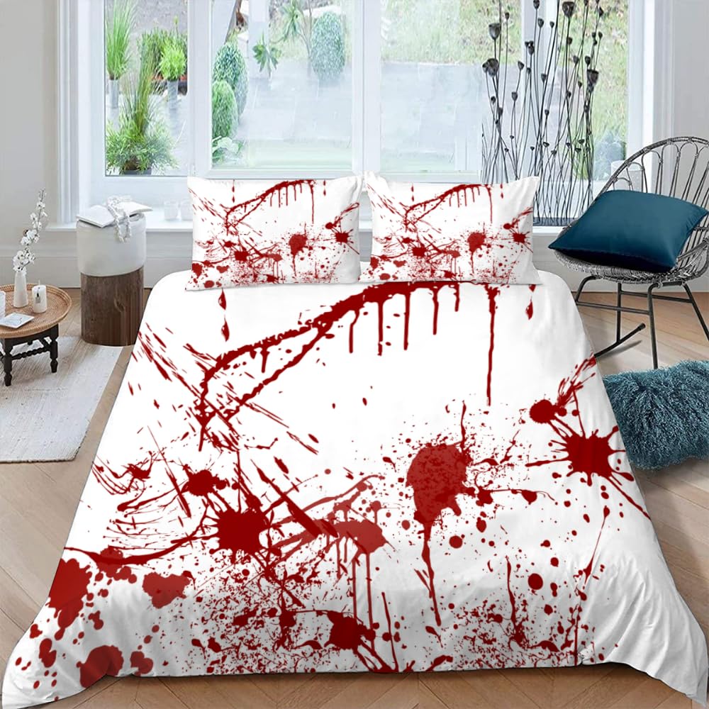 Splashes Of Blood Duvet Cover Set Queen King Size Lightweight Quilt Covers Room Decor Horror Themed Bedspread Cover No Comforter EU Single(135*200cm)3pcs
Splashes Of Blood Duvet Cover Set Queen King Size Lightweight Quilt Covers Room Decor Horror Themed Bedspread Cover No Comforter EU Single(135*200cm)3pcs