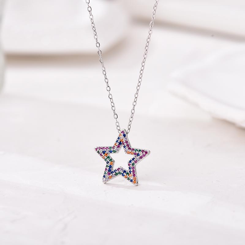 Trendy Multicolor Star Zincon Pendant Necklace For Women Stainless Steel Chain Choker Vintage Necklace Female Daily Zircon Gift
Trendy Multicolor Star Zincon Pendant Necklace For Women Stainless Steel Chain Choker Vintage Necklace Female Daily Zircon Gift