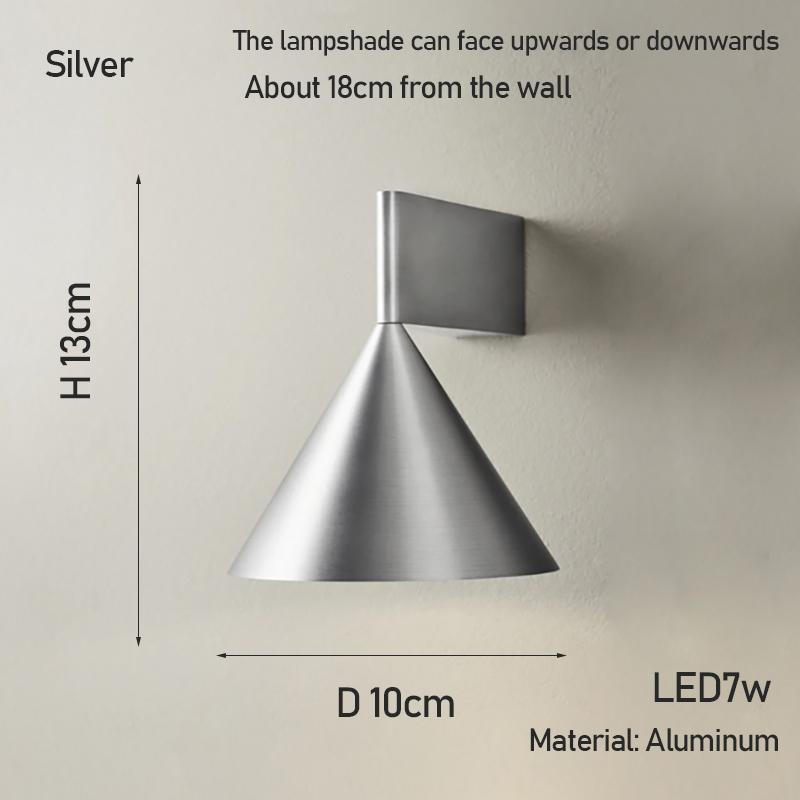 Italian Minimalist aluminum conical geometric bedside wall lamp warm wall lamp for living room dining room corridor and hallway 4-7W&Warm White (2700-3500K) срібний
Italian Minimalist aluminum conical geometric bedside wall lamp warm wall lamp for living room dining room corridor and hallway 4-7W&Warm White (2700-3500K) срібний