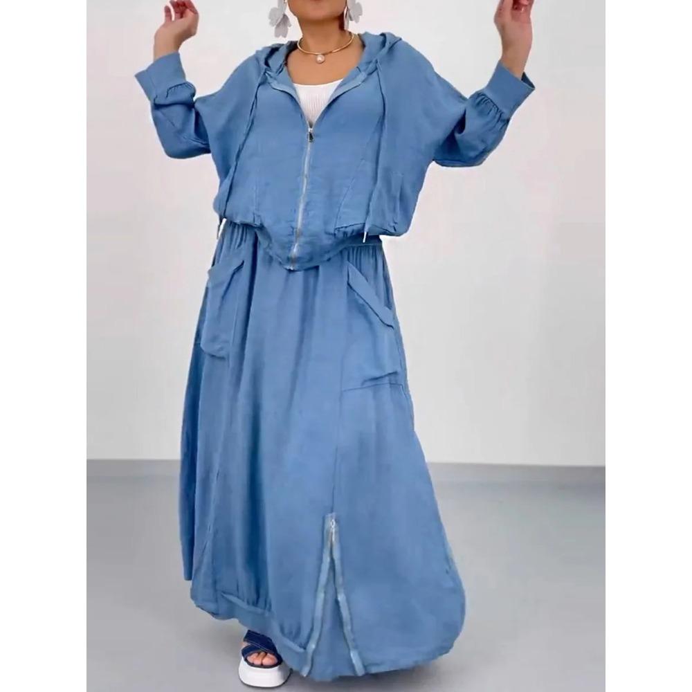 Spring and Autumn New Women s Casual Solid-color Loose Skirt Two-piece Set XL світло-синій колір
Spring and Autumn New Women s Casual Solid-color Loose Skirt Two-piece Set XL світло-синій колір