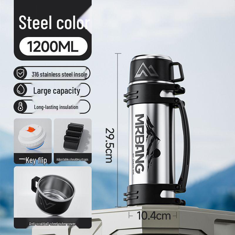 316 Stainless Steel Insulated Kettle with Large Capacity for Outdoor Use 1000ML - 304 Steel + Plastic Cover
316 Stainless Steel Insulated Kettle with Large Capacity for Outdoor Use 1000ML - 304 Steel + Plastic Cover