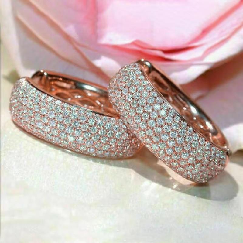 Huitan Chic Rose Gold Color Hoop Earrings with Micro Pave Cubic Zirconia Accessories Lady Exquisite Shiny Zircon for Engagement as pictures
Huitan Chic Rose Gold Color Hoop Earrings with Micro Pave Cubic Zirconia Accessories Lady Exquisite Shiny Zircon for Engagement as pictures