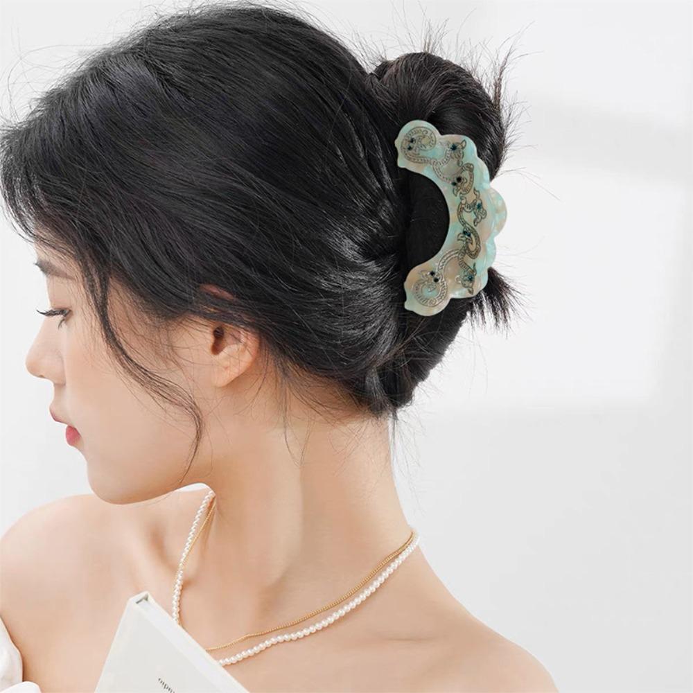 Exquisite Dragon Pattern Hair Claw Chinese Style Antique Style Grab Clip Woman Girls світло-зелений колір
Exquisite Dragon Pattern Hair Claw Chinese Style Antique Style Grab Clip Woman Girls світло-зелений колір