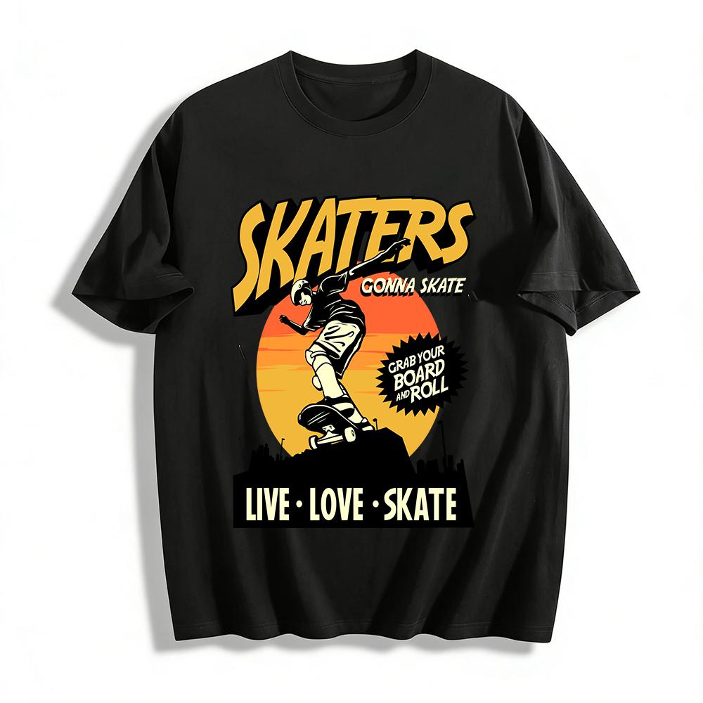 Retro Skater Graphic Tee Live Love Skate Street Style Skateboarding Top Pure cotton T-shirt XXS
Retro Skater Graphic Tee Live Love Skate Street Style Skateboarding Top Pure cotton T-shirt XXS