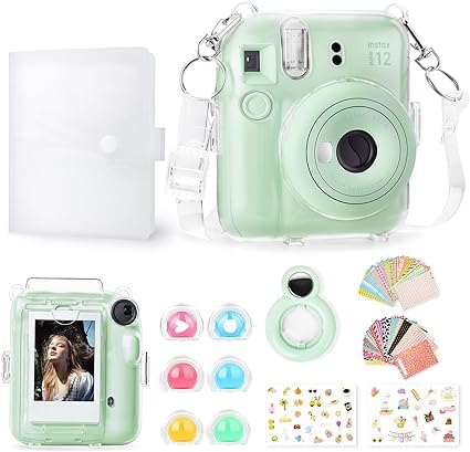 Rieibi 7-Piece Instax Mini 12 Clear Case (Camera Not Included), Instax Mini 12 Clear Case Cover with File Storage, Pocket, and Shoulder Strap (Green)
Rieibi 7-Piece Instax Mini 12 Clear Case (Camera Not Included), Instax Mini 12 Clear Case Cover with File Storage, Pocket, and Shoulder Strap (Green)