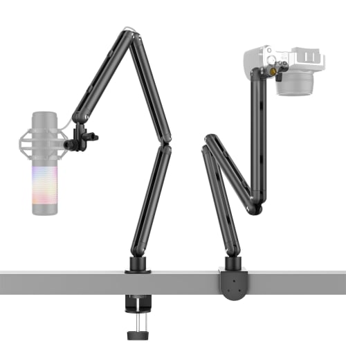 KUUVAN Aluminum Microphone Boom Arm, Microphone Stand, Camera Arm, 1.2kg Weight Capacity, for Condenser Microphones, SLR Cameras, and 1/4-Inch LED Pho
KUUVAN Aluminum Microphone Boom Arm, Microphone Stand, Camera Arm, 1.2kg Weight Capacity, for Condenser Microphones, SLR Cameras, and 1/4-Inch LED Pho