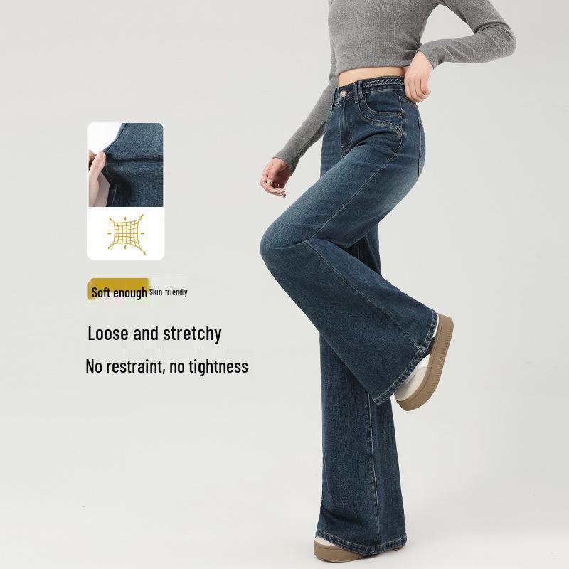 Song Denim Blue High-Waisted Petite Micro-Flare Wide-Leg Velvet Jeans for Women - Thick, Slimming Style for Autumn and Winter. XS - 75-86 lbs
Song Denim Blue High-Waisted Petite Micro-Flare Wide-Leg Velvet Jeans for Women - Thick, Slimming Style for Autumn and Winter. XS - 75-86 lbs