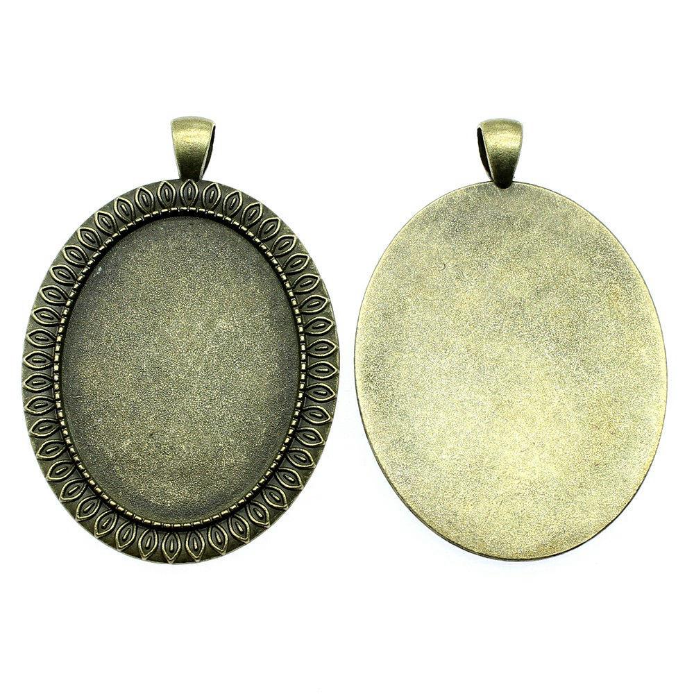 2 шт., овальная простая боковая перфорация, стиль камеи, кабошон, подвеска, базовая установка, компоненты ювелирных изделий, аксессуары, античная бронза, цвет цинкового сплава 30X40 мм 
2 шт., овальная простая боковая перфорация, стиль камеи, кабошон, подвеска, базовая установка, компоненты ювелирных изделий, аксессуары, античная бронза, цвет цинкового сплава 30X40 мм