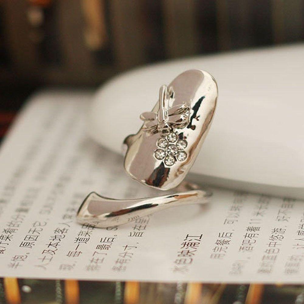 Art New Lovely Dragonfly Flower Design Rhinestone Finger Tip Nail Ring Wedding Jewelry срібний
Art New Lovely Dragonfly Flower Design Rhinestone Finger Tip Nail Ring Wedding Jewelry срібний
