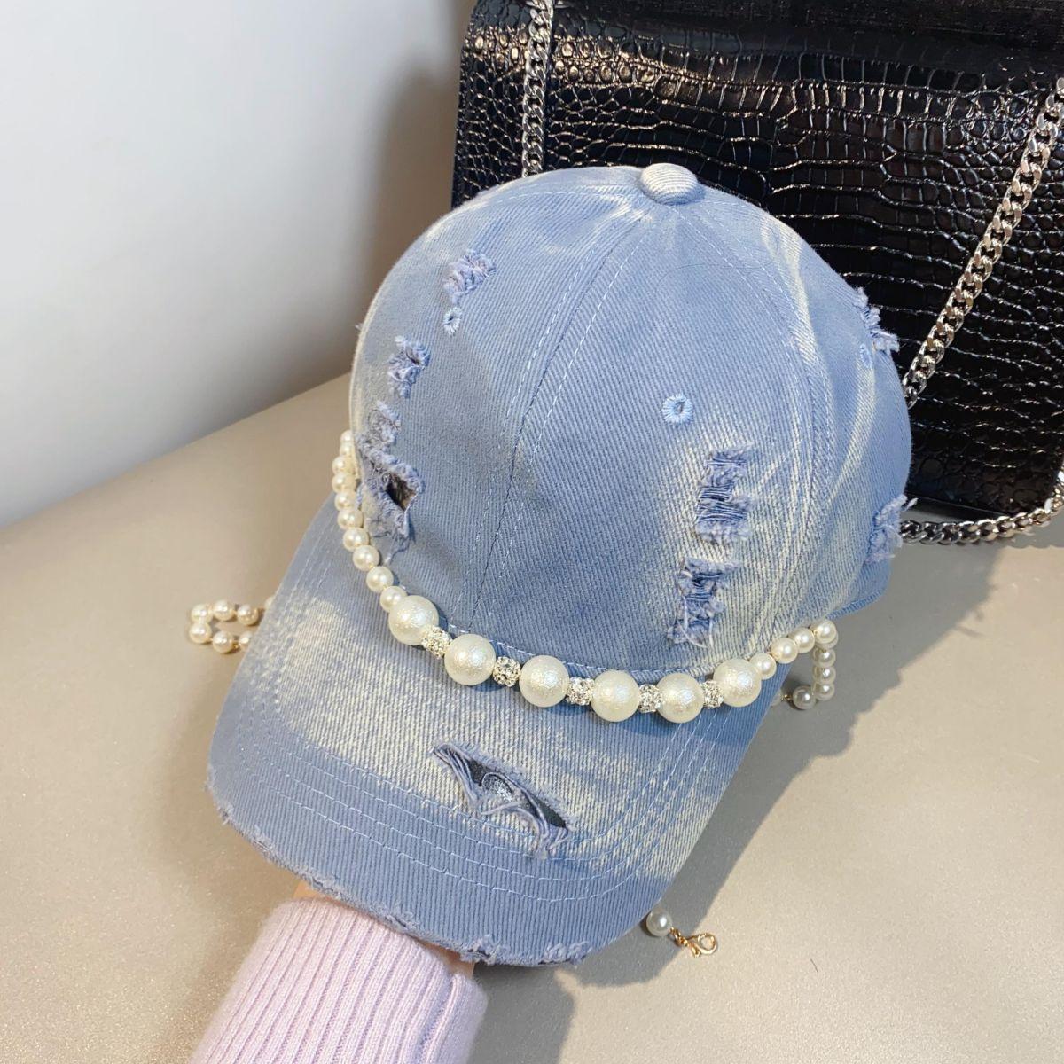 Ins Chic Design Cotton Wear Out Fabridrill Pearl Chain Elegance Luxury Lady Baseball Hat Women Leisure Visors Cap Кепка head size 57cm
Ins Chic Design Cotton Wear Out Fabridrill Pearl Chain Elegance Luxury Lady Baseball Hat Women Leisure Visors Cap Кепка head size 57cm