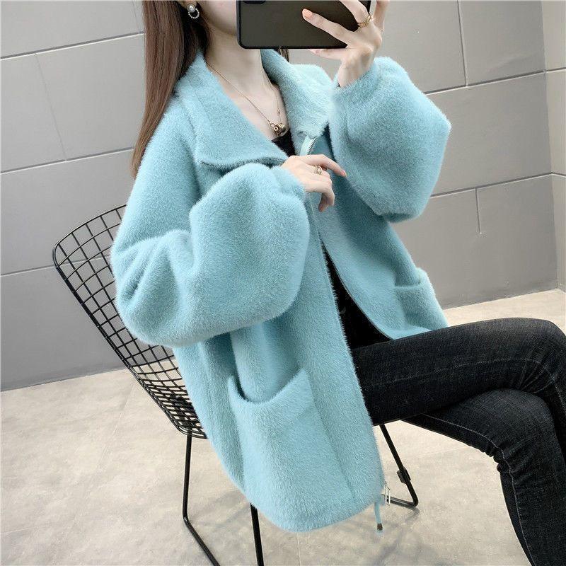 Trendy Puff Sleeve Mink Velvet Knit Cardigan for Women 3XL небесно-голубой
Trendy Puff Sleeve Mink Velvet Knit Cardigan for Women 3XL небесно-голубой