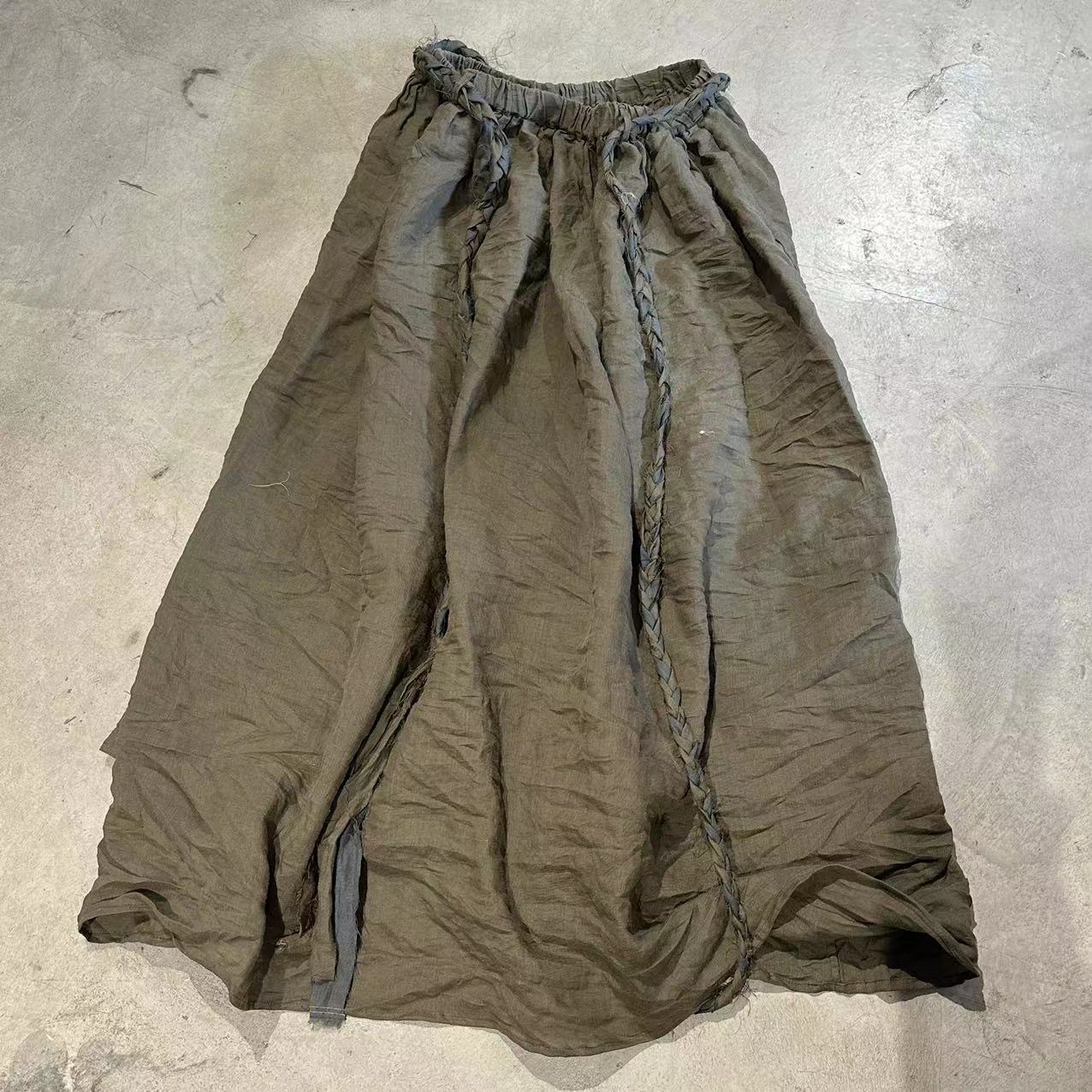 Johnature женская весенняя повседневная однотонная ретро индивидуальная юбка модная нишевая винтажная юбка в китайском стиле One Size дубильная кора