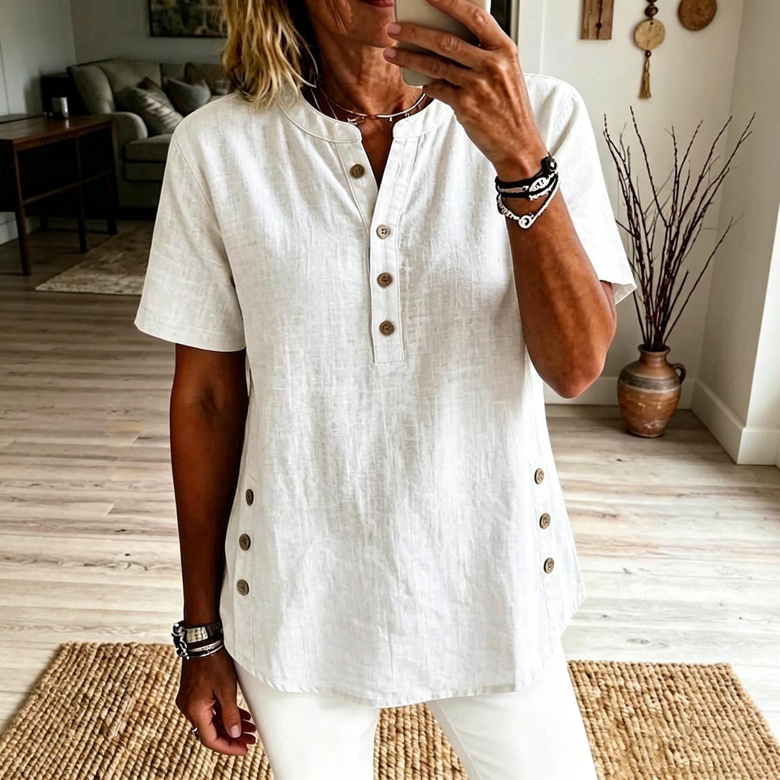 Women s Fashionable Casual Set, Button-down Short-sleeved Pullover Top XXXL білий
Women s Fashionable Casual Set, Button-down Short-sleeved Pullover Top XXXL білий