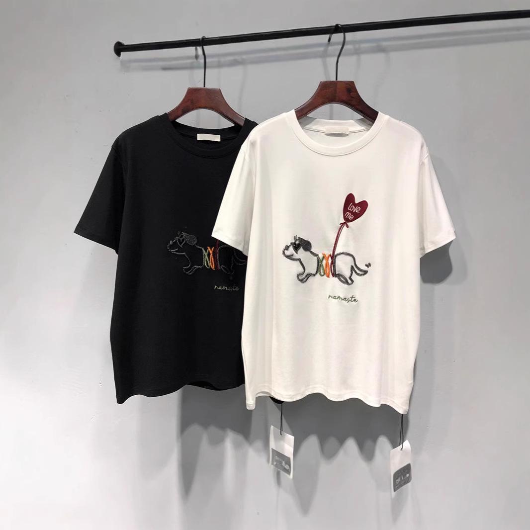 Plus Size Embroidered Puppy Cotton Short Sleeve T-Shirt for Women - Summer 2025 Loose Fit L
Plus Size Embroidered Puppy Cotton Short Sleeve T-Shirt for Women - Summer 2025 Loose Fit L