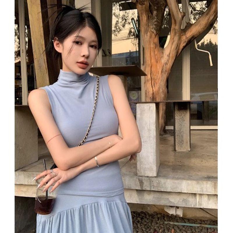 G2025 Summer New Arrival Women s Clothing Easiest for Match Casual Sleeveless Turtleneck Silm Vest Top and Skirt Two-piece Set Blue Tops S
G2025 Summer New Arrival Women s Clothing Easiest for Match Casual Sleeveless Turtleneck Silm Vest Top and Skirt Two-piece Set Blue Tops S