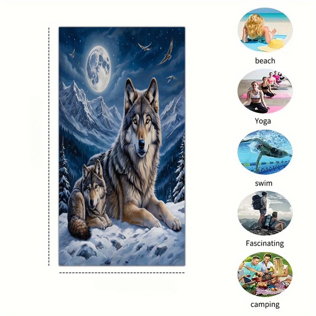 Large Wolf cub under full moon in Snowy Mountains Beach Towel Ultra-Soft Microfiber Quick-Dry Fade Giant Bath Sheet W30*H60(CM)
Large Wolf cub under full moon in Snowy Mountains Beach Towel Ultra-Soft Microfiber Quick-Dry Fade Giant Bath Sheet W30*H60(CM)