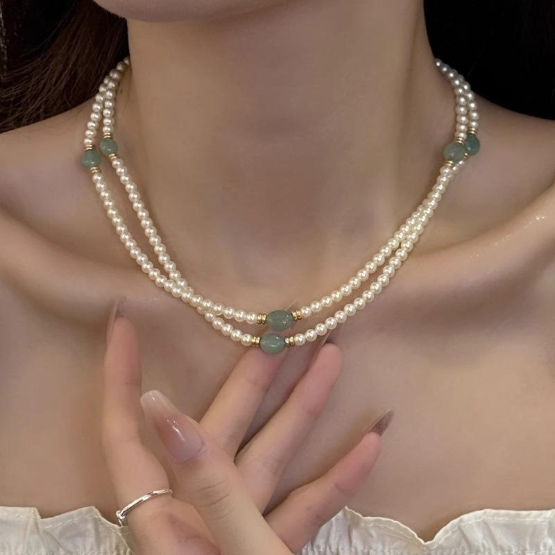 Light Luxury Green Jade Natural Stone Simulated Pearl Beaded Necklace for Women 18K Real Gold Copper Long Sweater Chain
Light Luxury Green Jade Natural Stone Simulated Pearl Beaded Necklace for Women 18K Real Gold Copper Long Sweater Chain