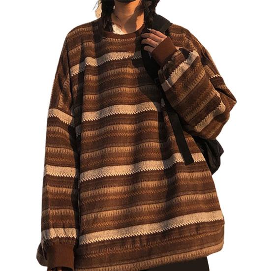 Женский свитер в полоску в винтажном стиле, свободный оверсайз, осенний свитер для повседневной носки 4XL кофейный
Женский свитер в полоску в винтажном стиле, свободный оверсайз, осенний свитер для повседневной носки 4XL кофейный