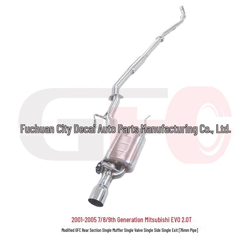 Compatible with 2001-2005 Mitsubishi EVO 7th-9th Gen, 2.0T: Modified Mid/Rear Single Muffler with Single Valve and Side Exit. Modified Exhaust Pipe
Compatible with 2001-2005 Mitsubishi EVO 7th-9th Gen, 2.0T: Modified Mid/Rear Single Muffler with Single Valve and Side Exit. Modified Exhaust Pipe