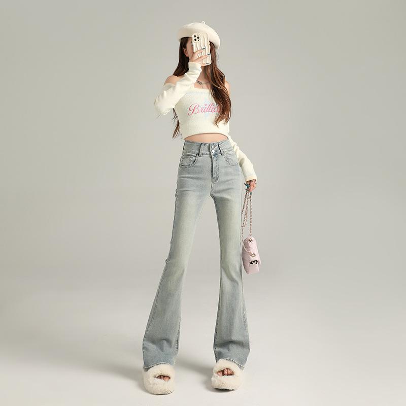 Слегка растянутые флисовые джинсы, утолщенный флис с двойной пряжкой, эластичный пояс с высокой талией и тонкие расклешенные брюки из денима 2XL
Слегка растянутые флисовые джинсы, утолщенный флис с двойной пряжкой, эластичный пояс с высокой талией и тонкие расклешенные брюки из денима 2XL