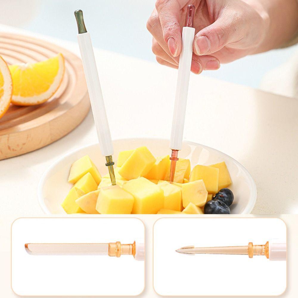 4Pcs Plastic Fruit Fork 2-in-1 Cake Fork Reusable Fruit Cutting Fork
4Pcs Plastic Fruit Fork 2-in-1 Cake Fork Reusable Fruit Cutting Fork