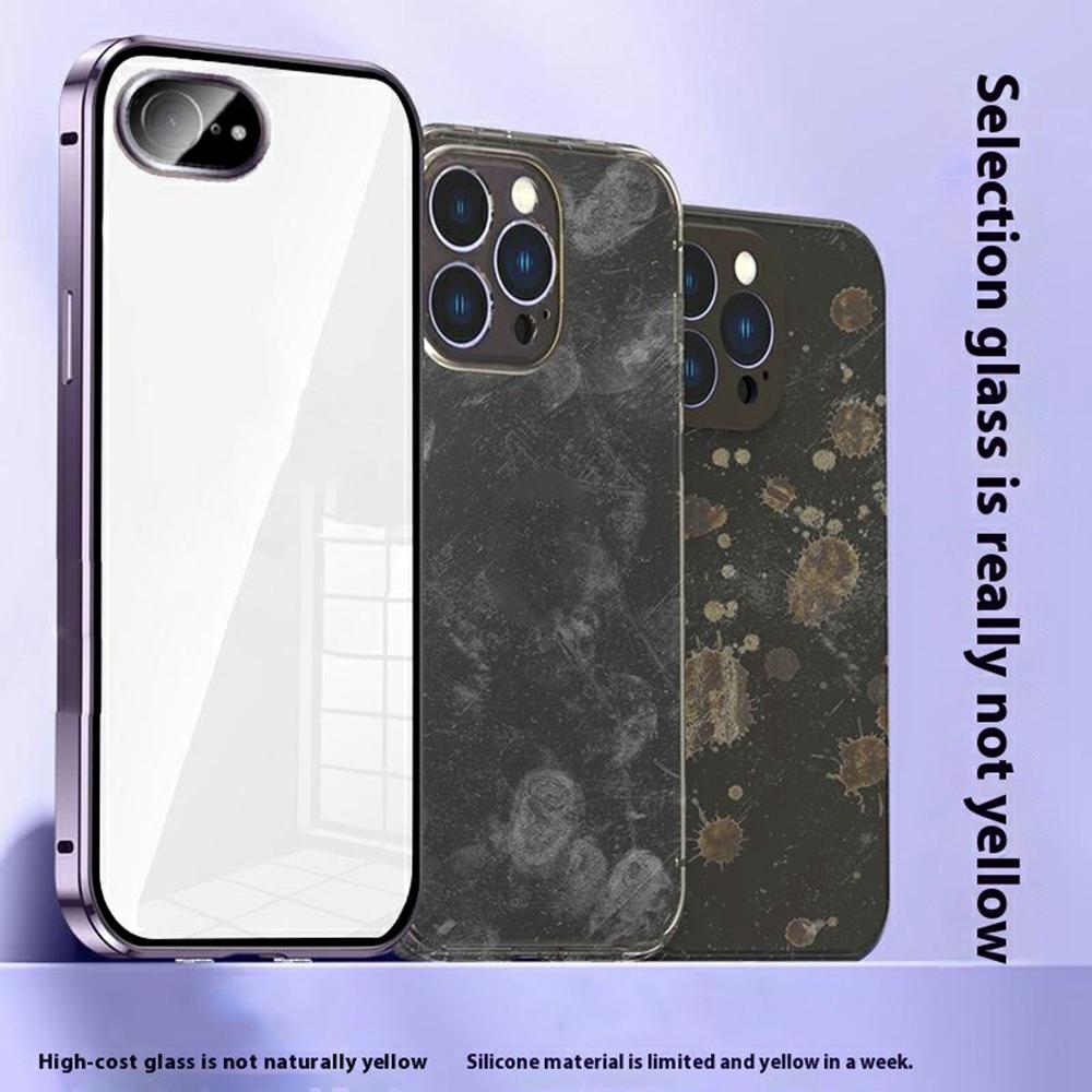 For iPhone 16e Case Anti-Spy Double-Sided Tempered Glass+Magnetic Metal Frame Phone Cover Black
For iPhone 16e Case Anti-Spy Double-Sided Tempered Glass+Magnetic Metal Frame Phone Cover Black