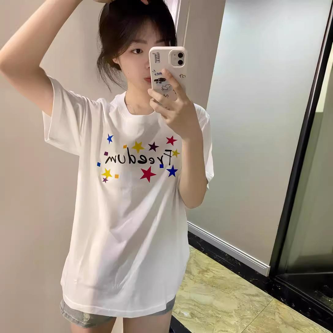 American high street front shoulder T-shirt women s spring wear cartoon printing loose heavy trendy brand pure cotton ns short-sleeved top 3XL
American high street front shoulder T-shirt women s spring wear cartoon printing loose heavy trendy brand pure cotton ns short-sleeved top 3XL