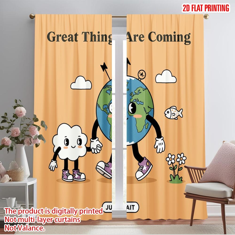 2pcs 2D flat printing Window Curtains Great Things Coming Wait 100% Polyester Fabric Without Electricity Festive Wall Decor Use 52.50×116.00 CM 2pcs
2pcs 2D flat printing Window Curtains Great Things Coming Wait 100% Polyester Fabric Without Electricity Festive Wall Decor Use 52.50×116.00 CM 2pcs