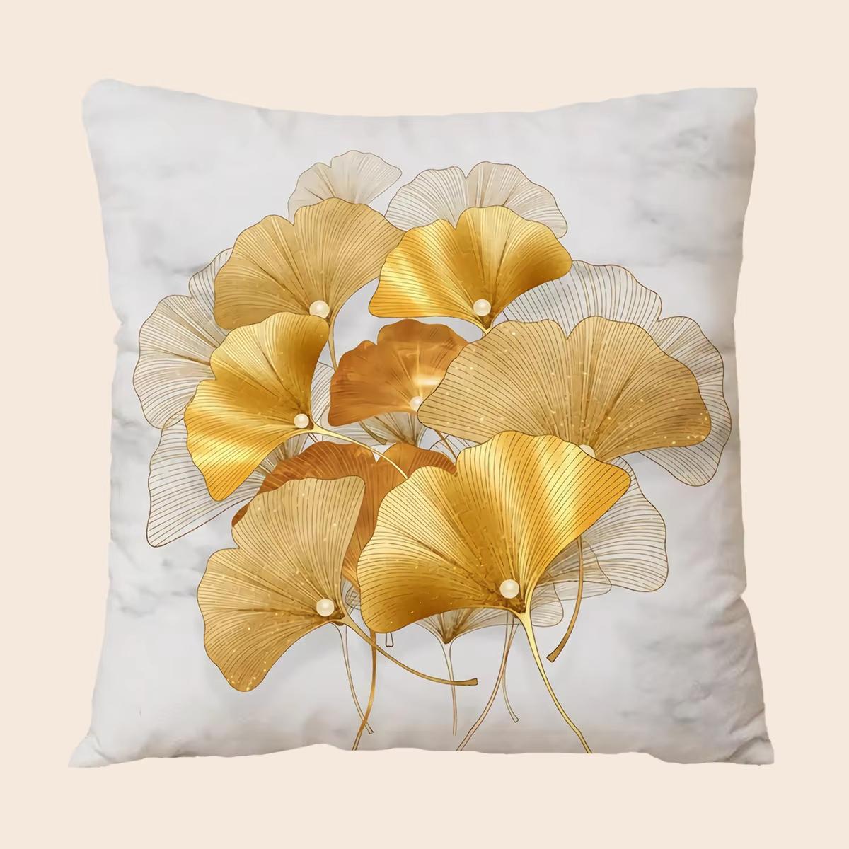 Soft Ginkgo Leaves Printed Pillow Cover Teal Gold White Brown Fall Decorative Throw Cushion Cover for Sofa Living Room Chair 45cmx45cm
Soft Ginkgo Leaves Printed Pillow Cover Teal Gold White Brown Fall Decorative Throw Cushion Cover for Sofa Living Room Chair 45cmx45cm